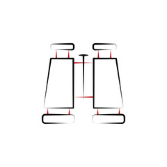 Camping, binoculars 2 colored line icon. Simple hand drawn color element illustration. Camping, binoculars outline symbol design from camping set