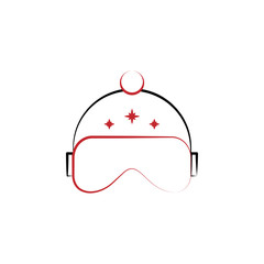 New year trip, glasses 2 colored line icon. Simple hand drawn color element illustration. glasses outline symbol design from camping set New year trip