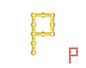 letter P  logo chain concept