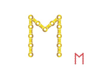 letter M  logo chain concept