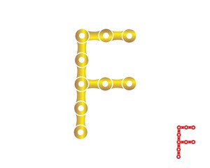 letter F  logo chain concept