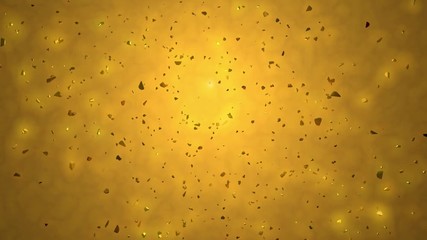 Glowing gold rocks, nuggets. Camera spin. 3d animation. - Powered by Adobe