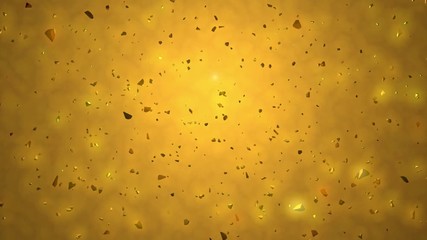 Glowing Gold rocks,nuggets. Camera fly in. Zoom in.  3d animation - Powered by Adobe