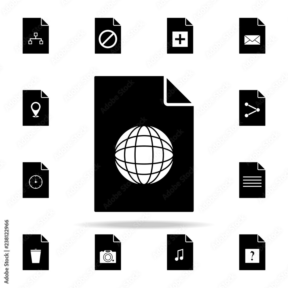 Poster globe on document icon. file and documents icons universal set for web and mobile