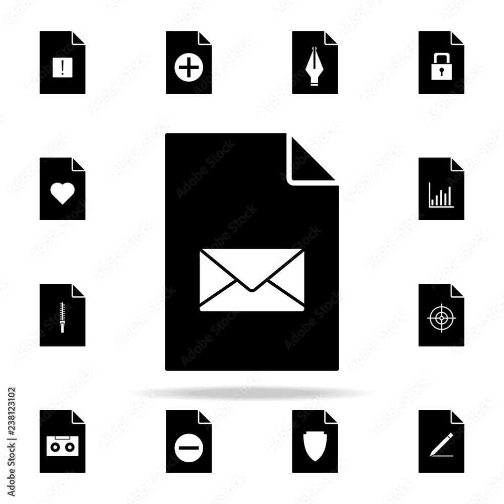 Poster the envelope on document icon. file and documents icons universal set for web and mobile