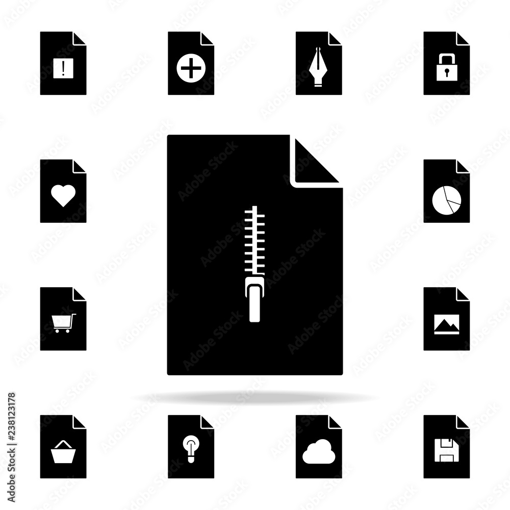 Poster lightning on document icon. file and documents icons universal set for web and mobile
