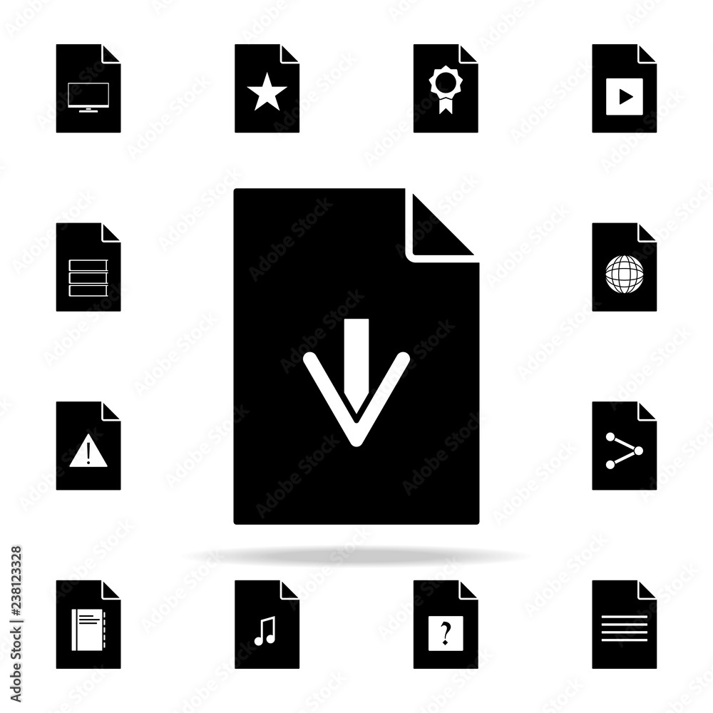Poster arrow on document icon. file and documents icons universal set for web and mobile