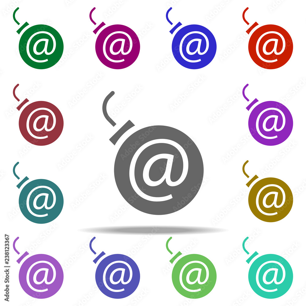 Poster mail bomb icon. elements of hacker in multi color style icons. simple icon for websites, web design,