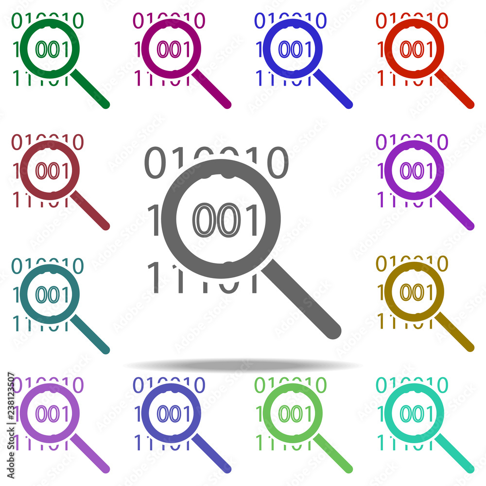 Poster digital search icon. elements of hacker in multi color style icons. simple icon for websites, web de