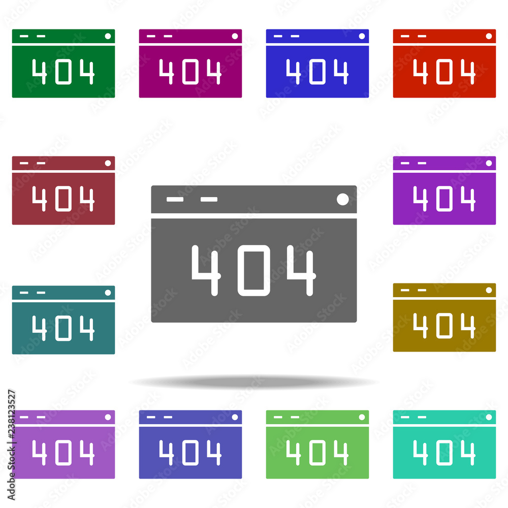Poster error 404 icon. elements of hacker in multi color style icons. simple icon for websites, web design,