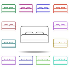 Obraz premium two bedroom bed icon. Elements of Hotel in multi color style icons. Simple icon for websites, web design, mobile app, info graphics