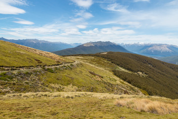 hiking track in Nelson Lakes National Park, South Island, New Zealand