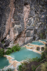 Fototapeta premium Millpu Lagoon, a series of stunning natural turqoise pools, near the city of Ayacucho, Peru