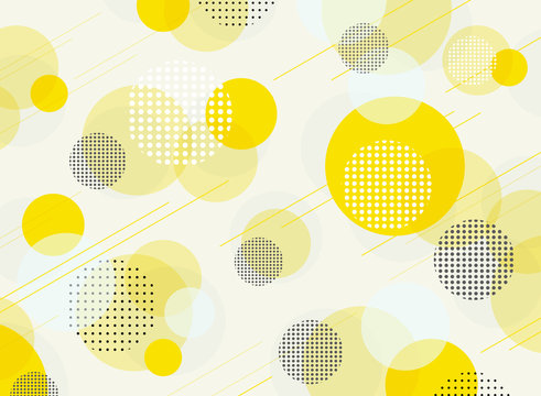 Abstract Of Simple Round Bubble Yellow Geometric Pattern Background.