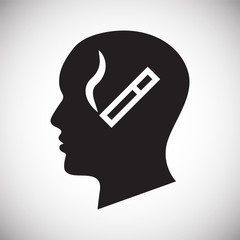 Human head smoking icon on white background for graphic and web design, Modern simple vector sign. Internet concept. Trendy symbol for website design web button or mobile app