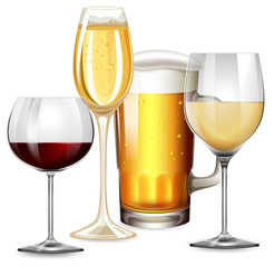 Set of alcoholic beverages