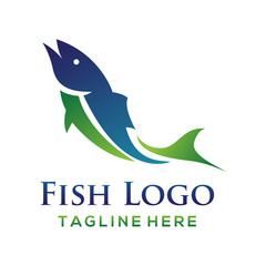 fish, logo, icon, vector, blue, isolated, background, fishing, illustration, nature, food, sea, symbol, ocean, water, white, element, wave, tuna, design, sign, animal, river, seafood, round, abstract,