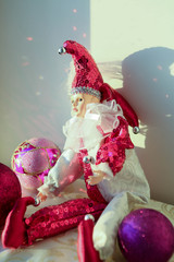 Harlequin with Christmas balls