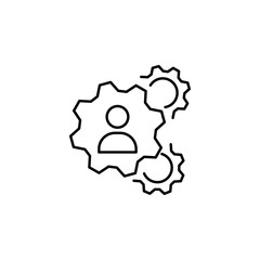 People, gear, production icon. Element of business people icon for mobile concept and web apps. Thin line People, gear, production icon can be used for web and mobile