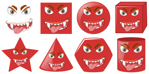 Set of different face shape