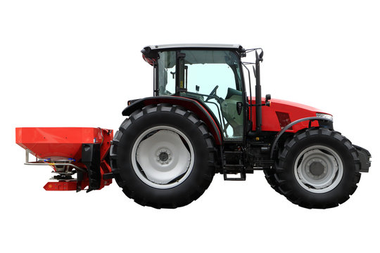 tractor image with attachments for application of fertilizers.