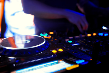 Naklejka premium Mixer equipment entertainment DJ station