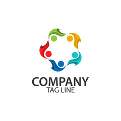 Team working together. Group of People. team work. logo vector.