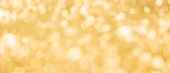 Banner of yellow bokeh abstract texture background