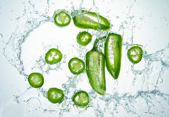 Jalapeno Peppers Water Splash