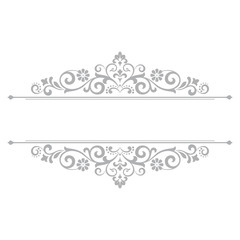 Vintage grey element. Graphic vector design. Damask graphic ornament