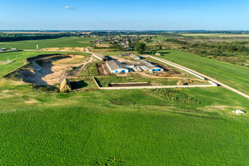 Small livestock farm. Evening shooting.