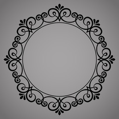 Decorative frame Elegant vector element for design in Eastern style, place for text. Floral black border. Lace illustration for invitations and greeting cards