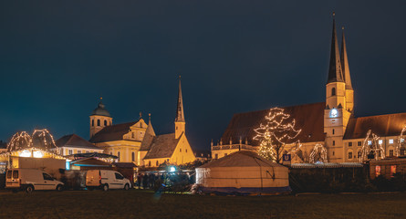 Christmas market at night at Altoetting-Bavaria-Germany