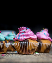 Chocolate cupcake with cream