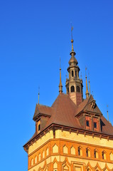 GDANSK, POLAND, DECEMBER 2, 2017. Tower of Old The prison tower with clear sky background. Now Amber Museum. Branch of the Historical Museum of the City of Gdansk