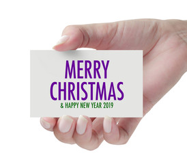 Hand showing Christmas 2018