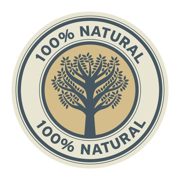 Abstract sign or label with text Natural product