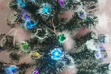 Obraz na płótnie Canvas New year tree bright and stylish decoration. Home of the russian people in the december.