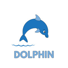Cartoon Dolphin Flashcard for Children