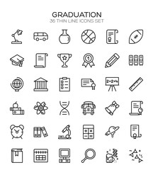 Graduation icon set. 