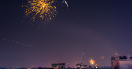 fireworks in the night sky