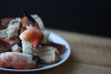 Crab Claws from Atlantic Coast  on plate