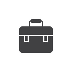 Briefcase bag vector icon. filled flat sign for mobile concept and web design. Suitcase simple solid icon. Portfolio symbol, logo illustration. Pixel perfect vector graphics
