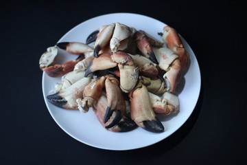 Crab Claws from Atlantic Coast  on plate