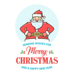 Christmas greeting card with Santa Claus