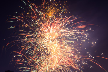 fireworks in the night sky