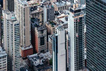 Aerial view of buildings of Midwtown of Manhattan in New York