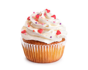 Cupcake isolated on white background.