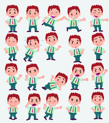 Cartoon character businessman in casual style. Set with different postures, attitudes and poses, doing different activities in isolated vector illustrations.