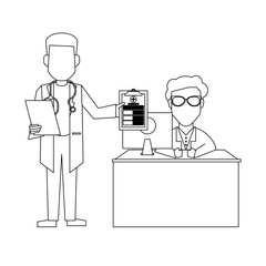 doctor office concept black and white